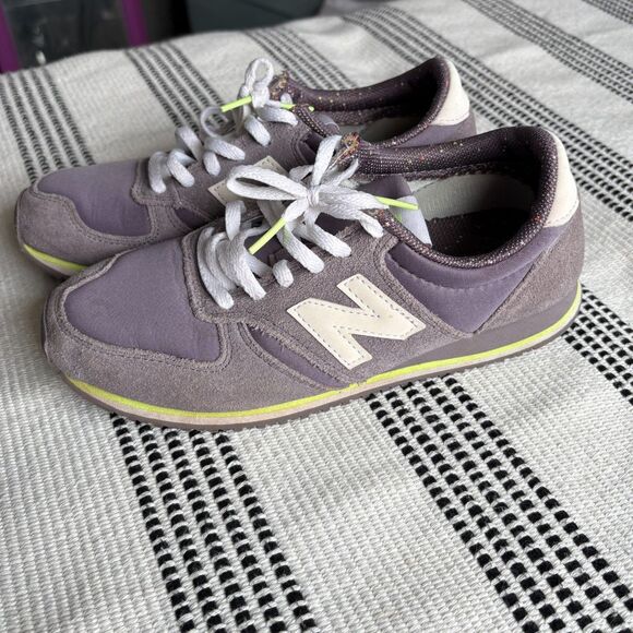 New Balance 6.5 420 athletic running shoe lime green purple - Picture 1 of 9